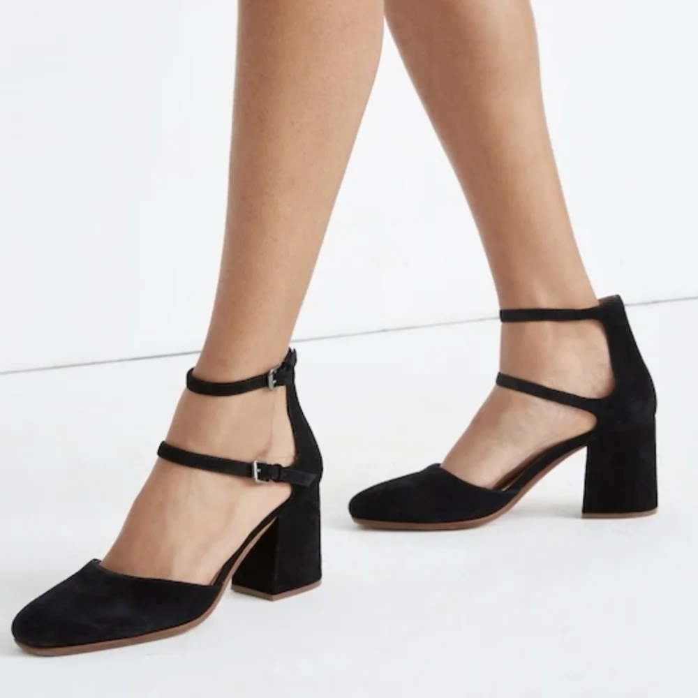 Madewell The Annalise Ankle-Strap Pump in Suede AE227 Size 6